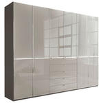 KLEIDERSCHRANK 300/236/58 cm 6-türig Grau, Dunkelgrau  - Chromfarben/Dunkelgrau, KONVENTIONELL, Glas/Holzwerkstoff (300/236/58cm) - Novel