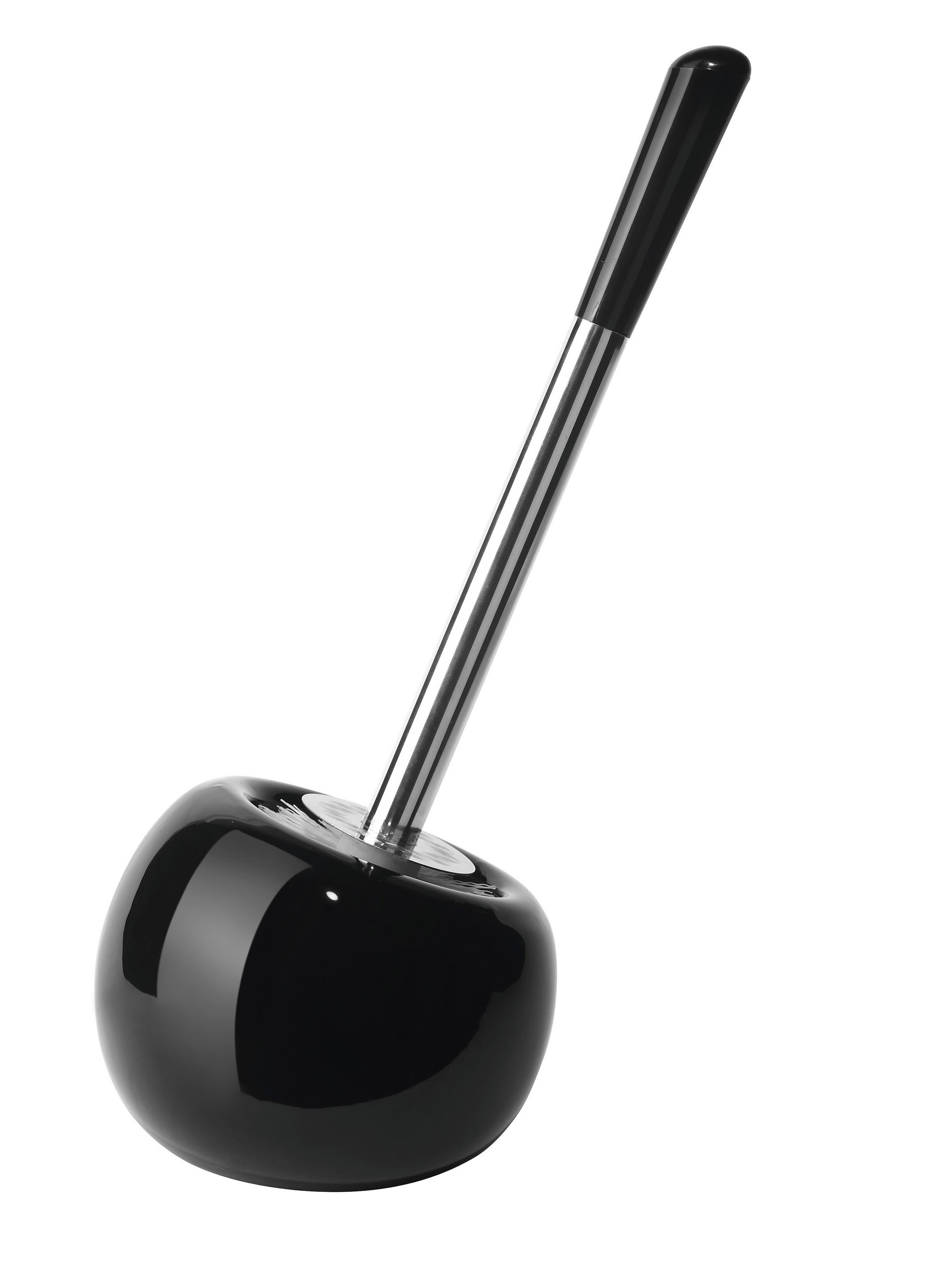 WC-BÜRSTENGARNITUR in Metall, Kunststoff  Kunststoff   - Schwarz, Basics, Keramik/Kunststoff (15.5/37cm) - Sadena