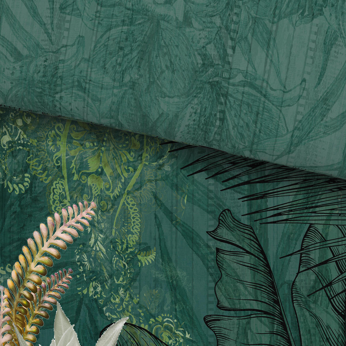 WENDEBETTWÄSCHE Renforcé 140/200 cm  - Grün, Textil (140/200cm) - Esposa