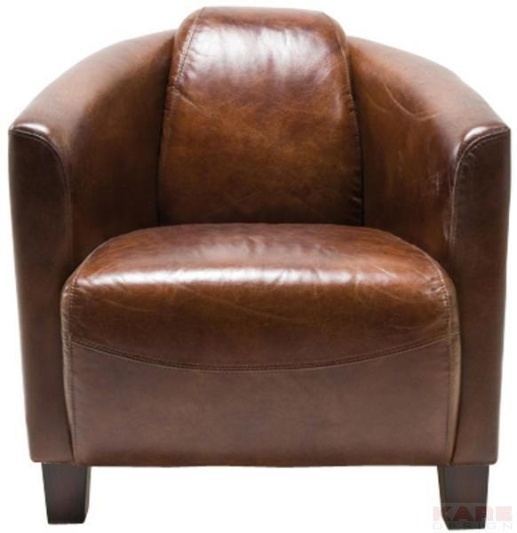 COCKTAILSESSEL Echtleder Braun - Braun, Design, Leder/Holz (70/72/83cm) - Kare-Design