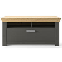 GARDEROBENBANK  in 104,5/46,6/51,2 cm  - Chromfarben/Eichefarben, Basics, Metall (104,5/46,6/51,2cm) - SetOne by Musterring
