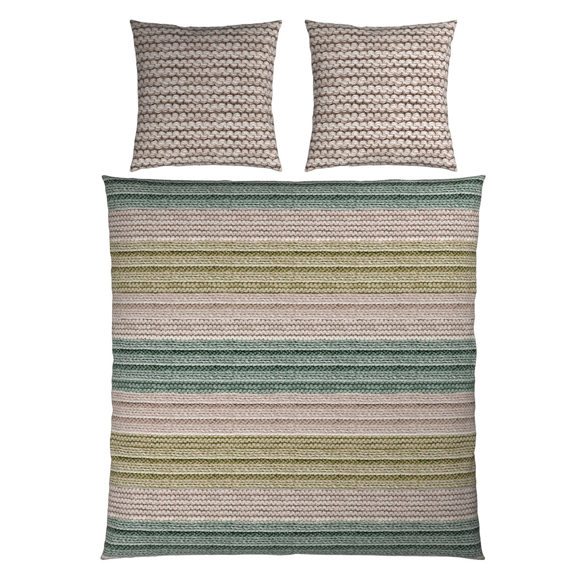 BETTWÄSCHE Cozy Knit Flanell 200/200 cm  - Grün, Design, Textil (200/200cm) - Novel