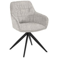 ARMLEHNSTUHL  Sitzfläche 360° drehbar Bouclé  Champagner  - Champagner, Design, Textil/Metall (62/87/61cm) - Musterring