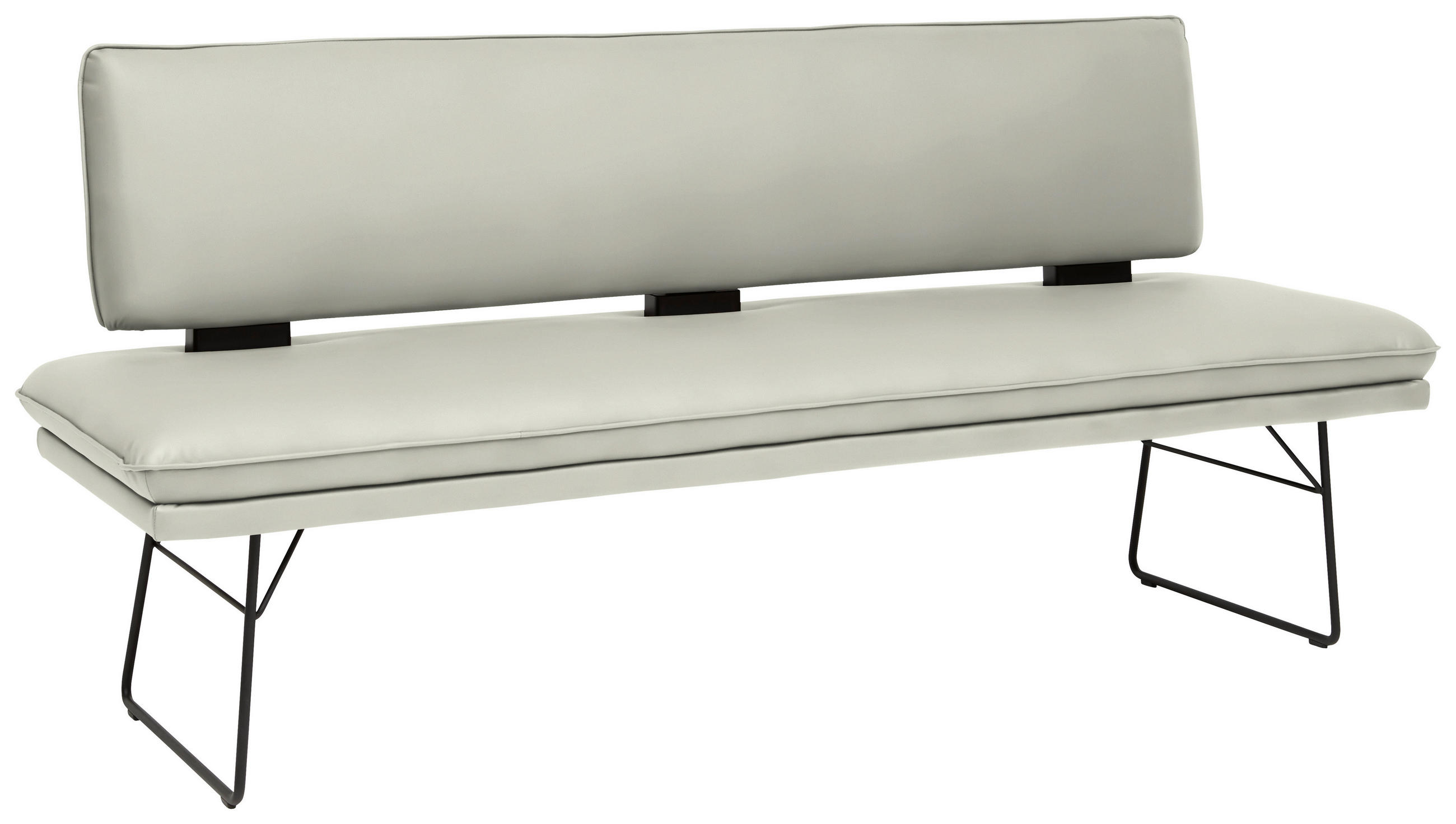 SITZBANK in Metall, Textil Schwarz, Hellgrau  - Hellgrau/Schwarz, Design, Textil/Metall (195/91/65cm) - Dieter Knoll