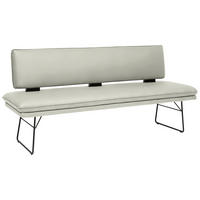 SITZBANK in Metall, Textil Schwarz, Hellgrau  - Hellgrau/Schwarz, Design, Textil/Metall (195/91/65cm) - Dieter Knoll