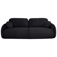 SCHLAFSOFA  mit Liegefunktion, Schlafen auf Sitzhöhe, Rücken echt Chenille Schwarz  - Schwarz, KONVENTIONELL, Kunststoff/Textil (222/90/100cm) - Carryhome