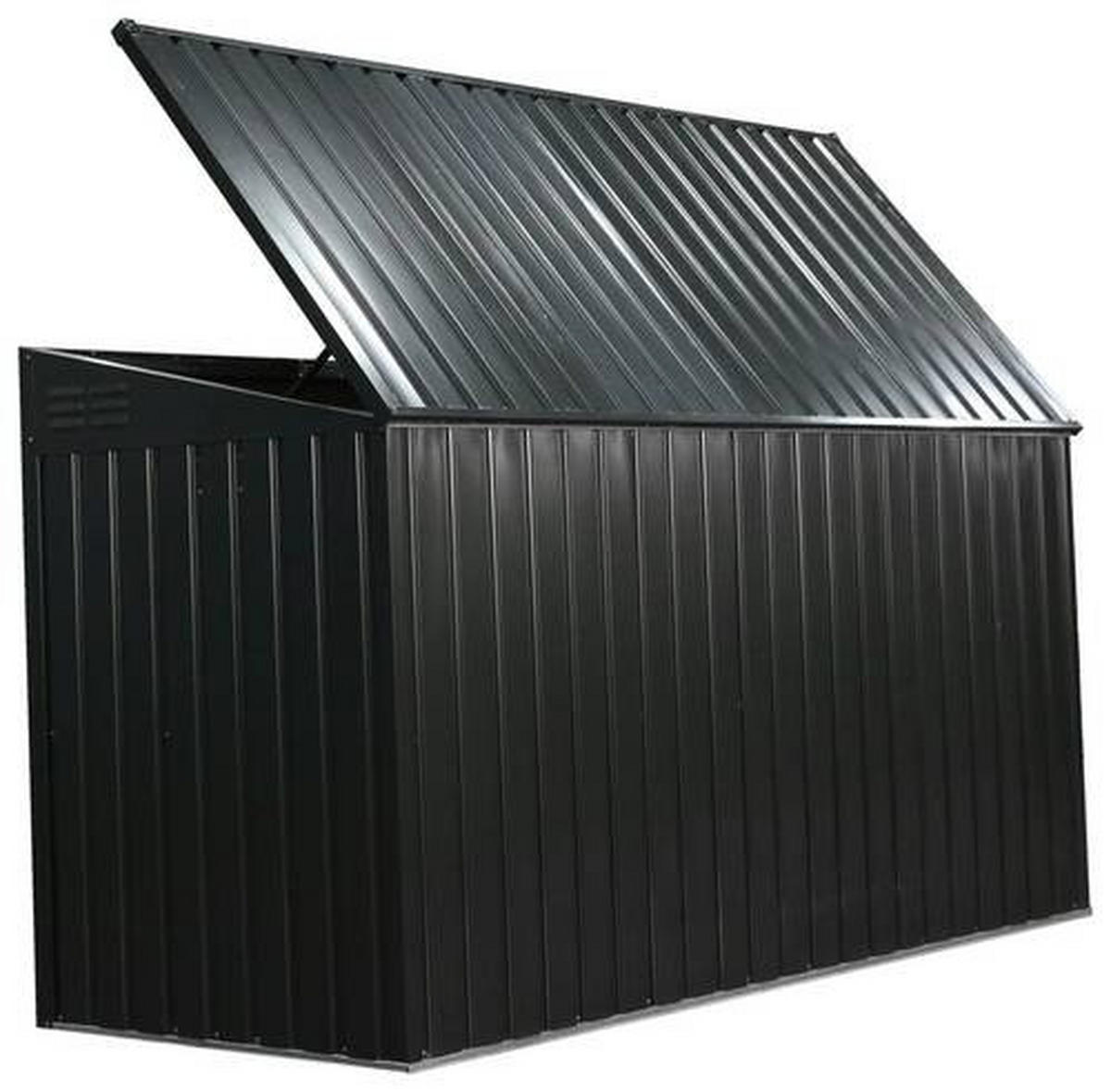MÜLLTONNENBOX - Dunkelgrau, Basics, Metall (172/131/100cm) - Ambia Garden
