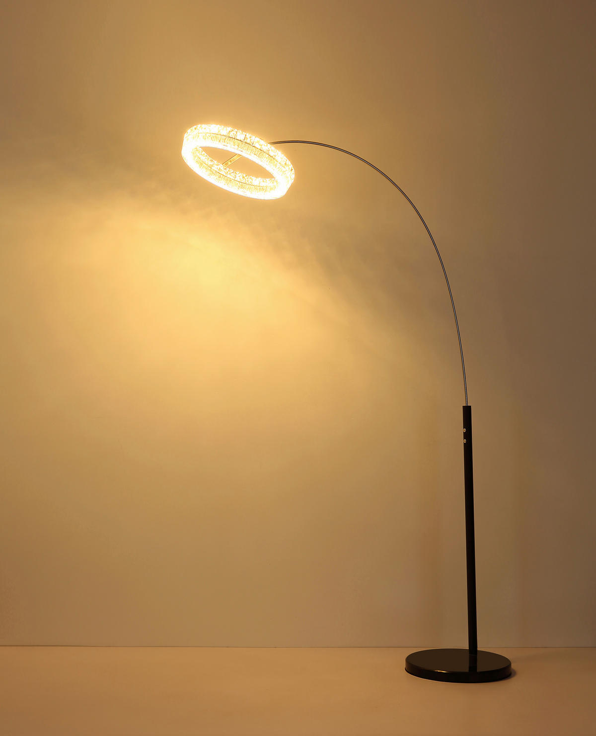 LED-STEHLEUCHTE 92,5/40/190 cm    - Klar/Schwarz, Design, Glas/Kunststoff (92,5/40/190cm) - Globo