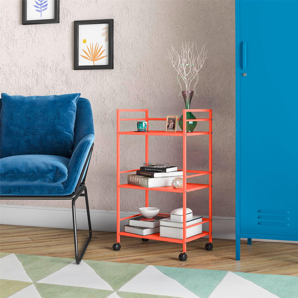 SERVIERWAGEN Orange  - Orange, Design, Kunststoff/Metall (43/77/29cm) - MID.YOU