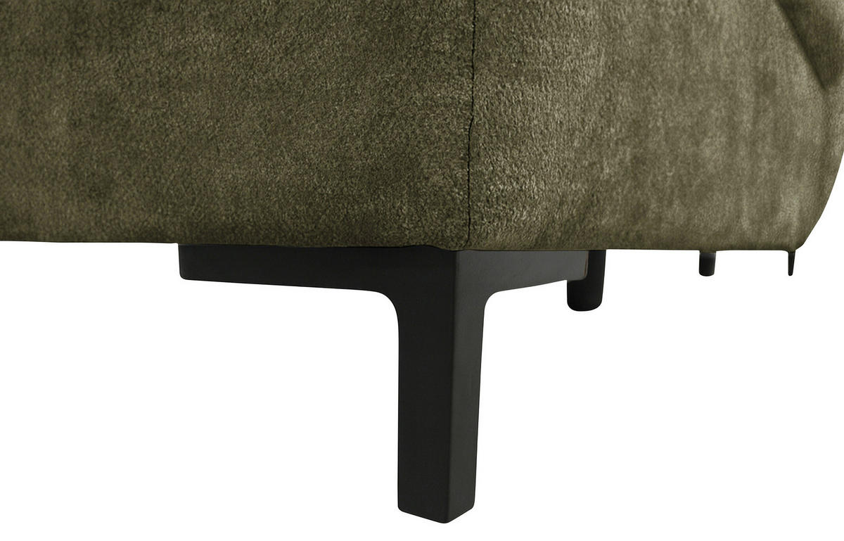 WOHNLANDSCHAFT SOLEI U Grün Chenille  - Schwarz/Grün, Design, Kunststoff/Textil (184/334/188cm) - MID.YOU