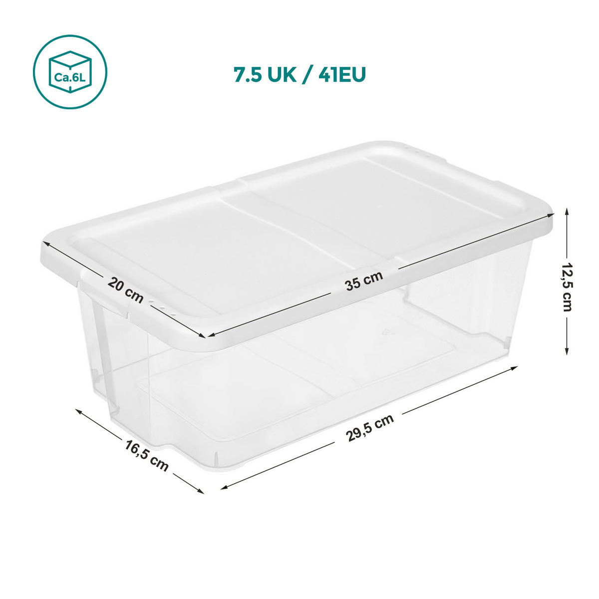 SCHUHBOX - Transparent/Weiß, Trend, Kunststoff (29,5/12,5/16,5cm) - Boxxx