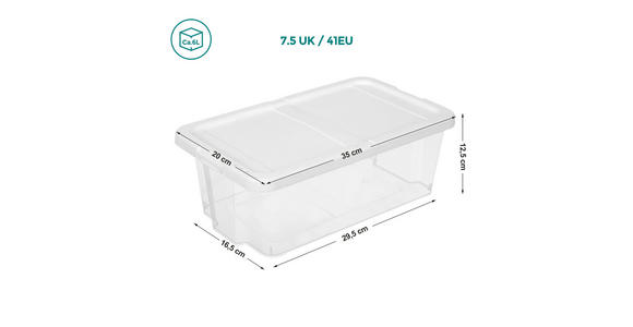 SCHUHBOX - Transparent/Weiß, Trend, Kunststoff (29,5/12,5/16,5cm) - Boxxx