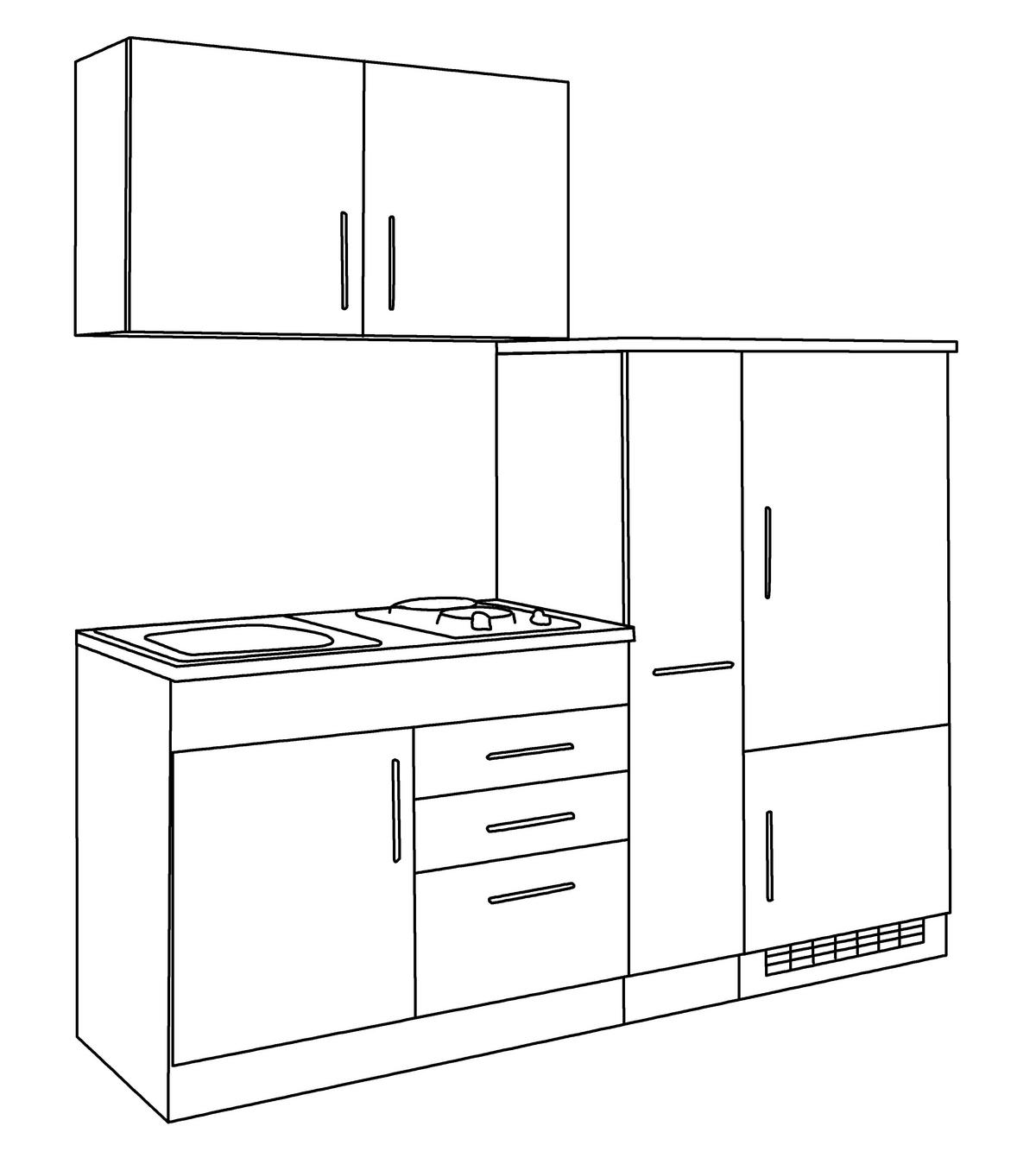 KÜCHENBLOCK 190 cm   in Weiss  - Chromfarben/Weiss, Modern, Holzwerkstoff/Metall (190cm) - Held