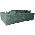 BIGSOFA in Flachgewebe Grün  - Chromfarben/Grün, KONVENTIONELL, Textil/Metall (256/68/122cm) - Carryhome
