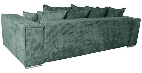 BIGSOFA in Flachgewebe Grün  - Chromfarben/Grün, KONVENTIONELL, Textil/Metall (256/68/122cm) - Carryhome