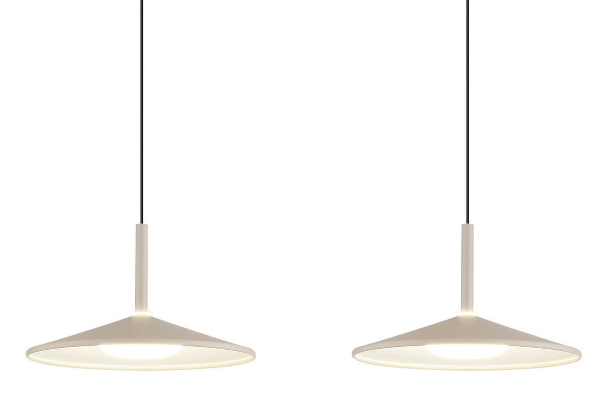 LED-HÄNGELEUCHTE Lampone 95/25/180 cm  - Sandfarben/Opal, Design, Kunststoff/Metall (95/25/180cm) - Globo