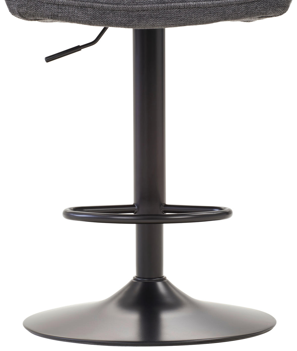 BARHOCKER Webstoff Grau, Schwarz Eisen Sitzfläche 360° drehbar, inklusive Armlehnen  - Schwarz/Grau, MODERN, Textil/Metall (54,5/111,5/51,5cm) - Livetastic