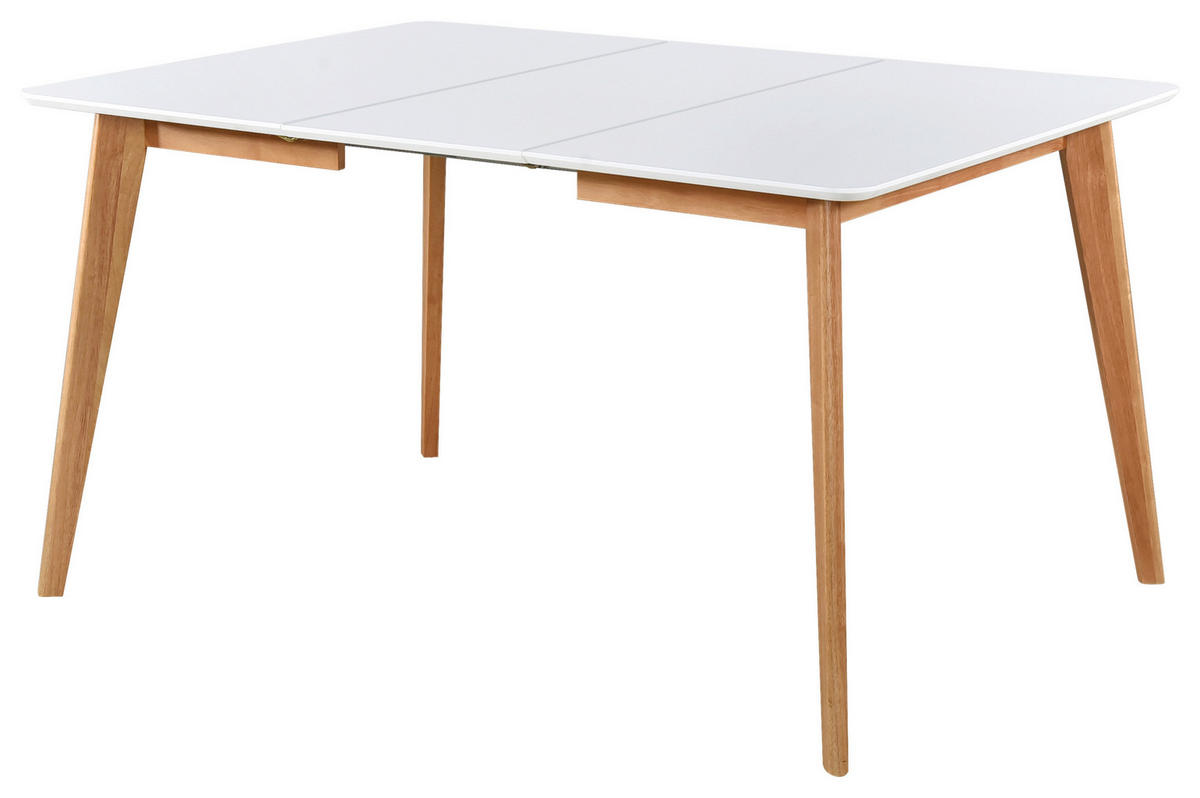 ESSTISCH in Holz  - Weiss/Eichefarben, Design, Holz (100-180/76/100cm) - Livetastic