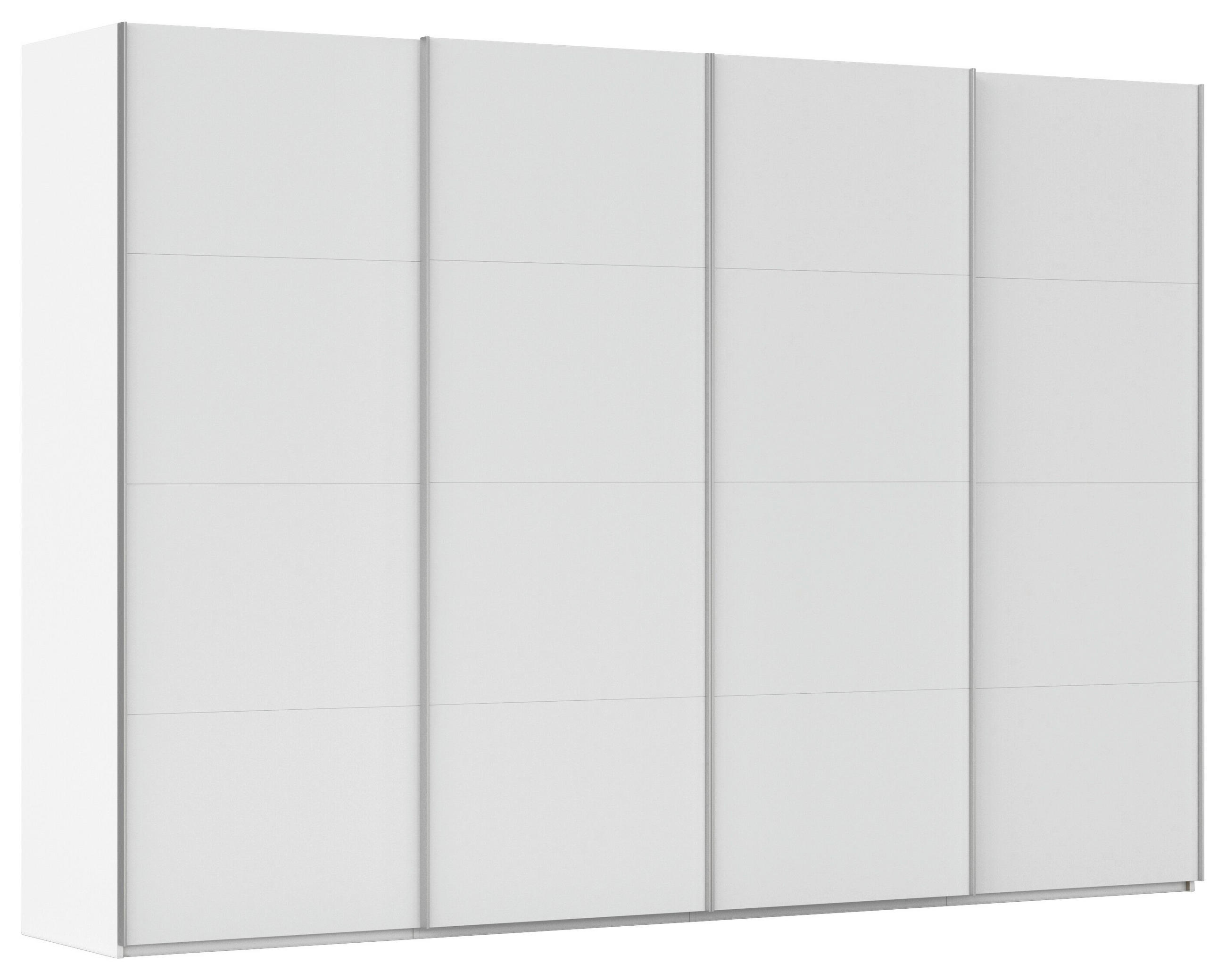SCHWEBETÜRENSCHRANK 322/223/68 cm 4-türig Weiß  - Alufarben/Weiß, Basics, Holzwerkstoff/Metall (322/223/68cm) - Novel
