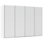 SCHWEBETÜRENSCHRANK 322/223/68 cm 4-türig Weiß  - Alufarben/Weiß, Basics, Holzwerkstoff/Metall (322/223/68cm) - Novel