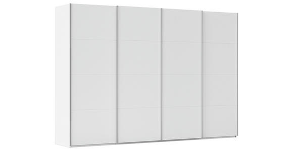 SCHWEBETÜRENSCHRANK  in Weiß  - Alufarben/Weiß, Basics, Holzwerkstoff/Metall (322/223/68cm) - Novel