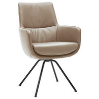 ARMLEHNSTUHL  in Stahl  - Taupe/Schwarz, Design, Leder/Metall (60/90/61cm) - Dieter Knoll