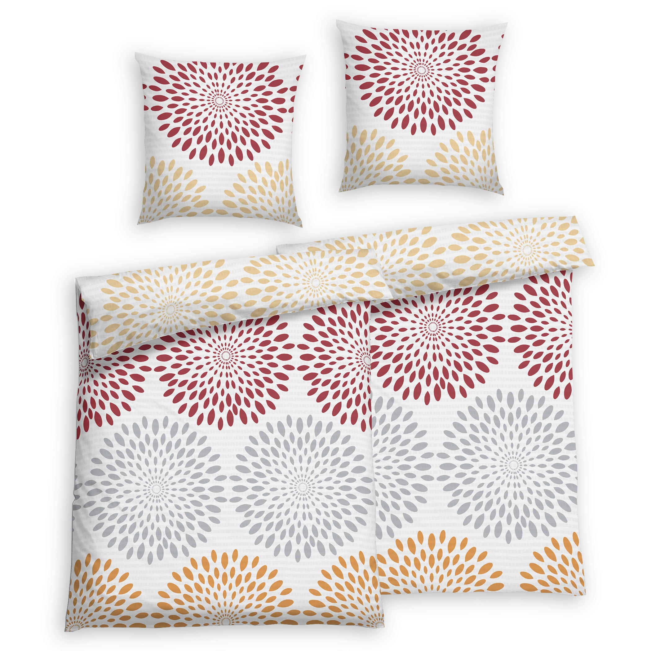 Bettwäsche 2er Set 4-teilig Seersucker 135/200 cm  - Rot, Basics, Textil (135/200cm) - Florella