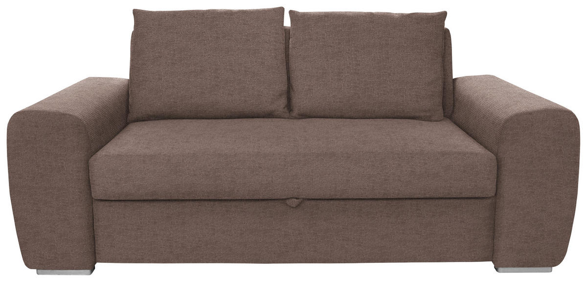 SCHLAFSOFA in Textil Hellbraun  - Chromfarben/Hellbraun, Design, Holz/Textil (199/92/97cm) - Livetastic