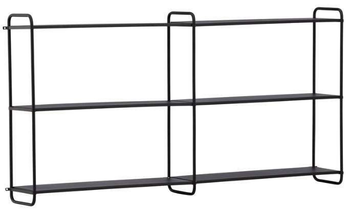 VÄGGHYLLA  122/63/18 cm  - svart, Design, metall (122/63/18cm) - Niels Andersson