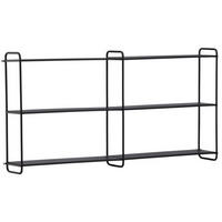 VÄGGHYLLA  122/63/18 cm  - svart, Design, metall (122/63/18cm) - Niels Andersson