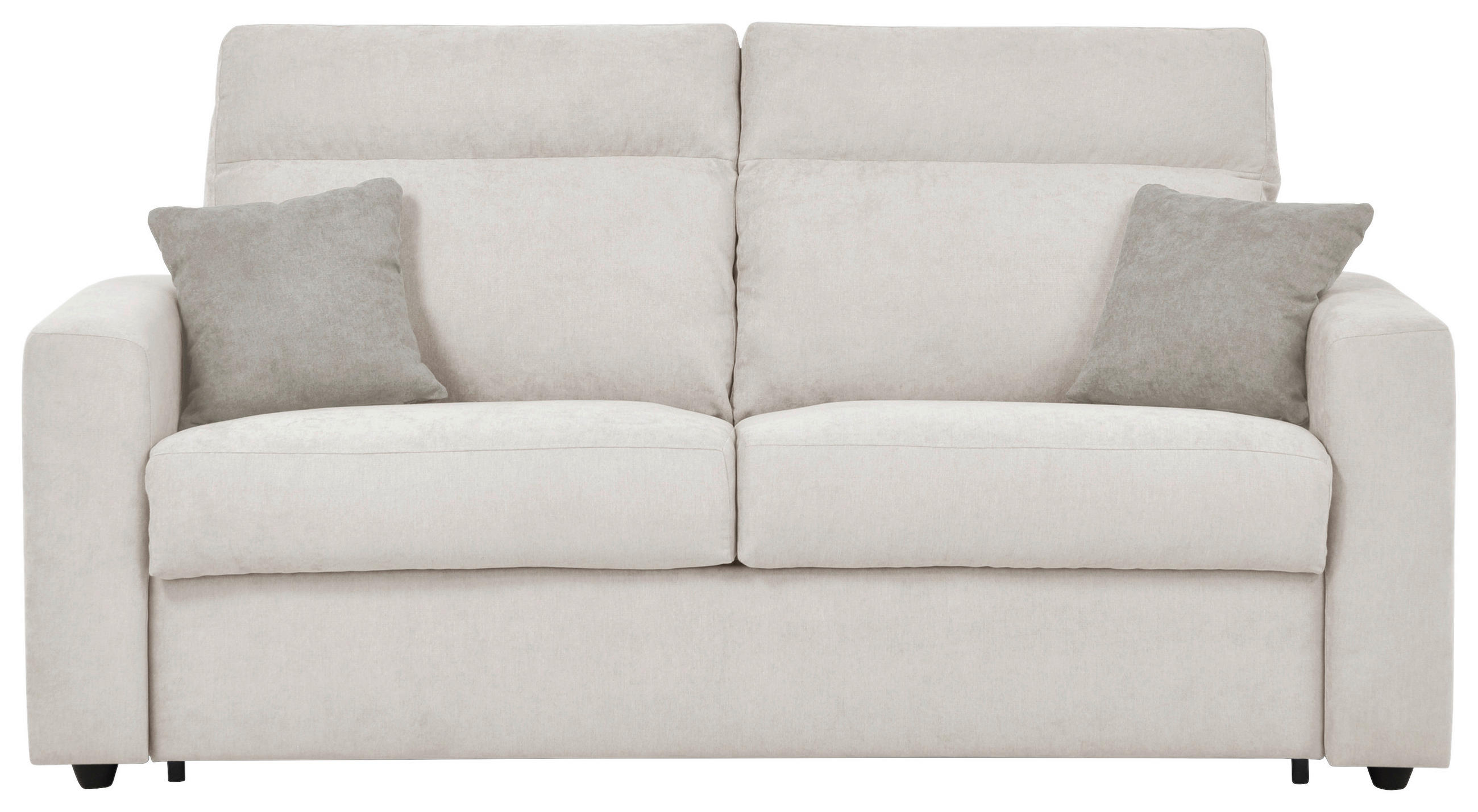 SCHLAFSOFA Mikrofaser Creme  - Graubraun/Creme, KONVENTIONELL, Kunststoff/Textil (186/101/101cm) - Carryhome