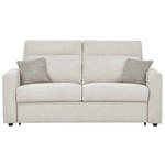 SCHLAFSOFA Mikrofaser Creme  - Graubraun/Creme, KONVENTIONELL, Kunststoff/Textil (186/101/101cm) - Carryhome