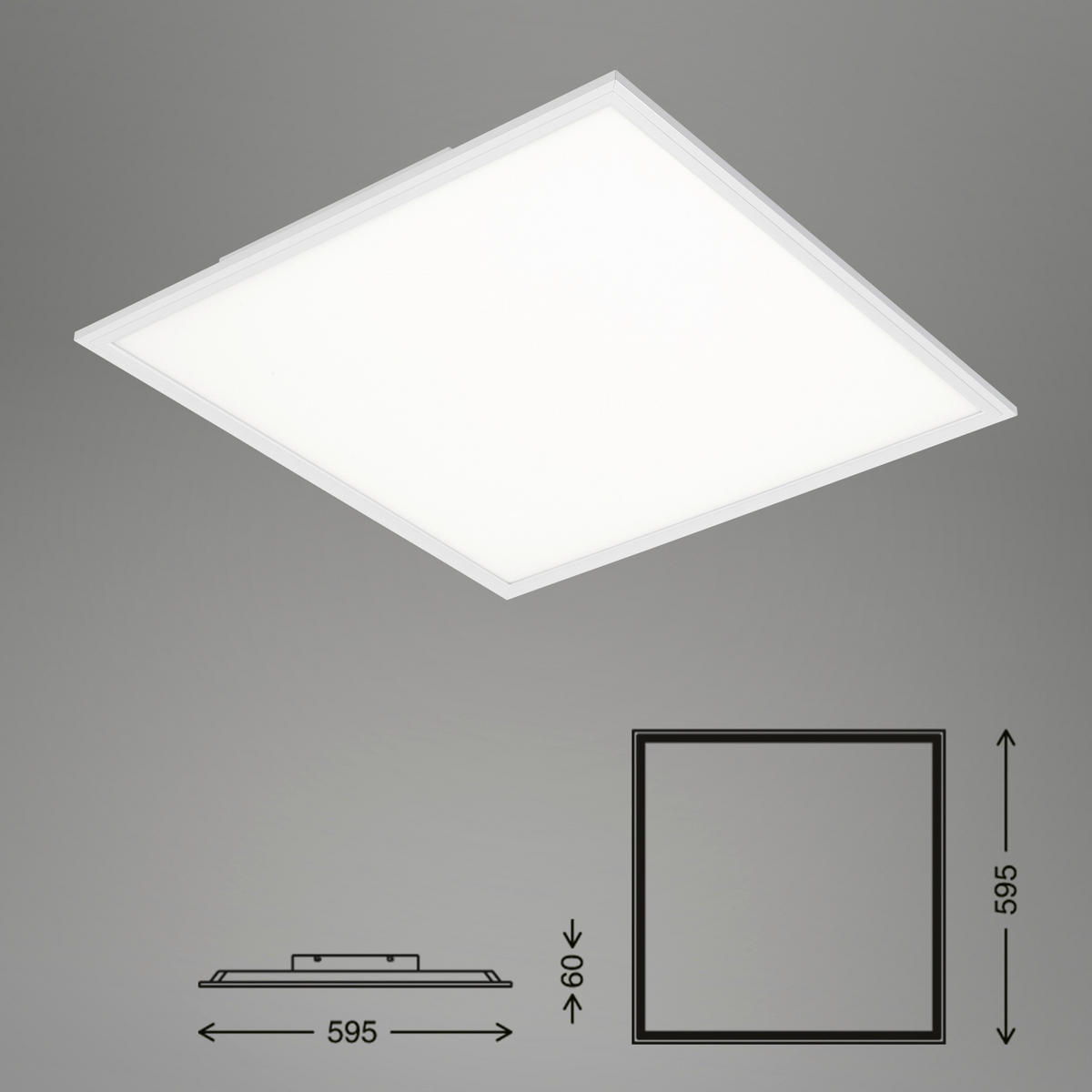 LED-DECKENLEUCHTE 59.5/59.5/6 cm   - Weiß, Design, Kunststoff (59.5/59.5/6cm)