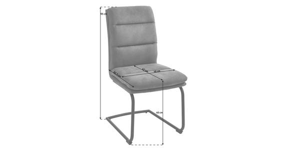 SCHWINGSTUHL in Metall, Textil Grau - Schwarz/Grau, Design, Textil/Metall (46/95/62,5cm) - Cantus