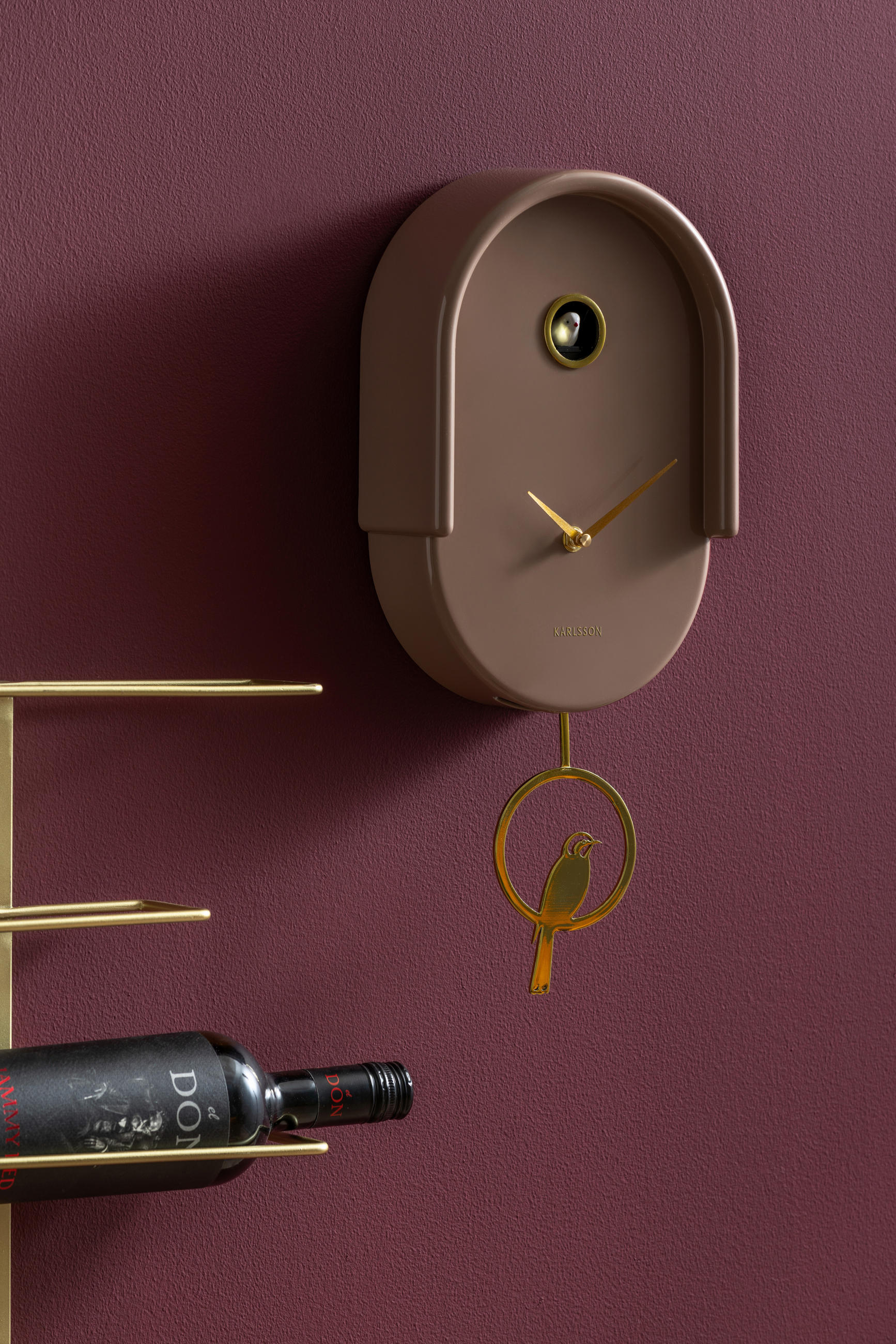 WANDUHR   - Mokka, Basics, Kunststoff (42/20cm) - Karlsson