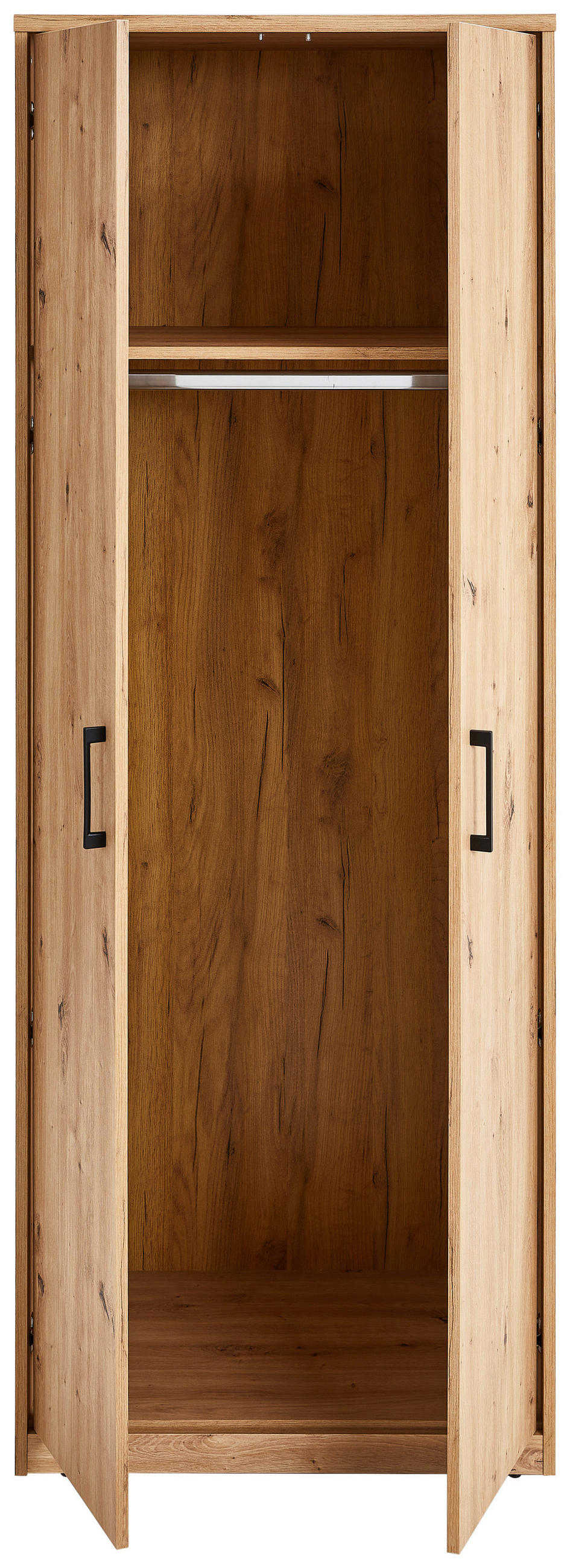 MEHRZWECKSCHRANK 72/194/54 cm in Eiche Artisan - Schwarz/Eiche Artisan, Basics, Holzwerkstoff/Metall (72/194/54cm) - Xora