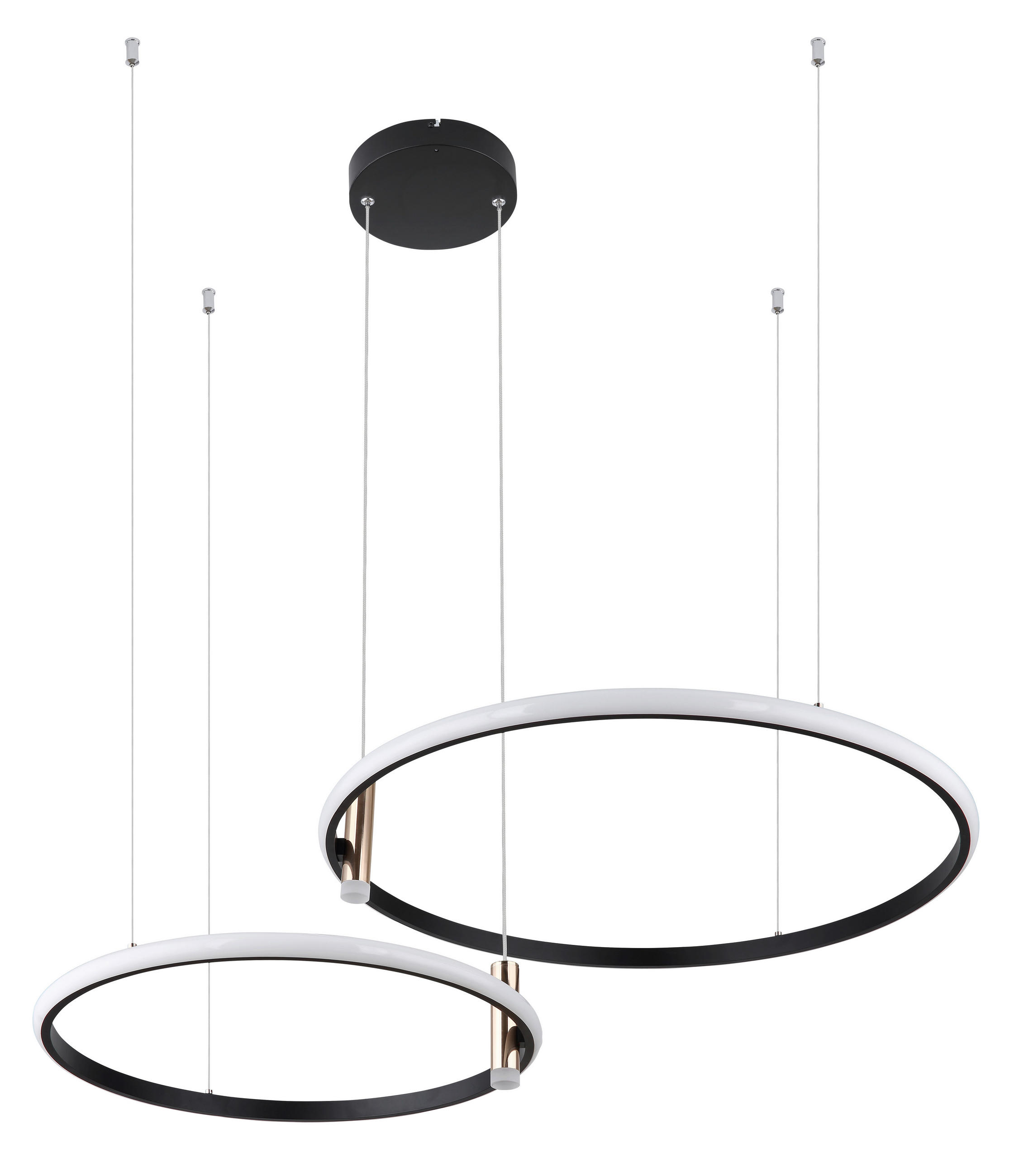 LED-HÄNGLAMPA 102,5/70/150 cm  - opal/svart, Design, metall/plast (102,5/70/150cm) - Globo