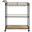 SERVIERWAGEN Schwarz, Eichefarben  - Eichefarben/Schwarz, Trend, Holzwerkstoff/Kunststoff (70,5/80/31,5cm) - Xora