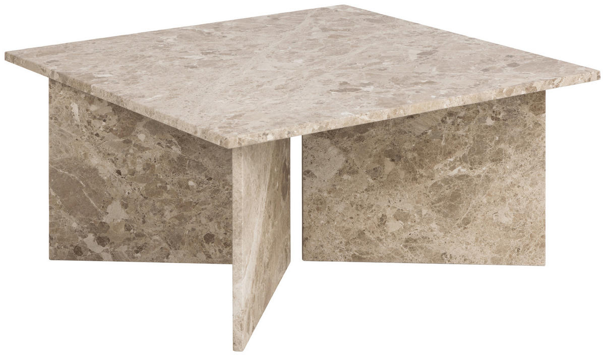 COUCHTISCH in Stein 90/90/42 cm  - Creme, Design, Stein (90/90/42cm) - Livetastic