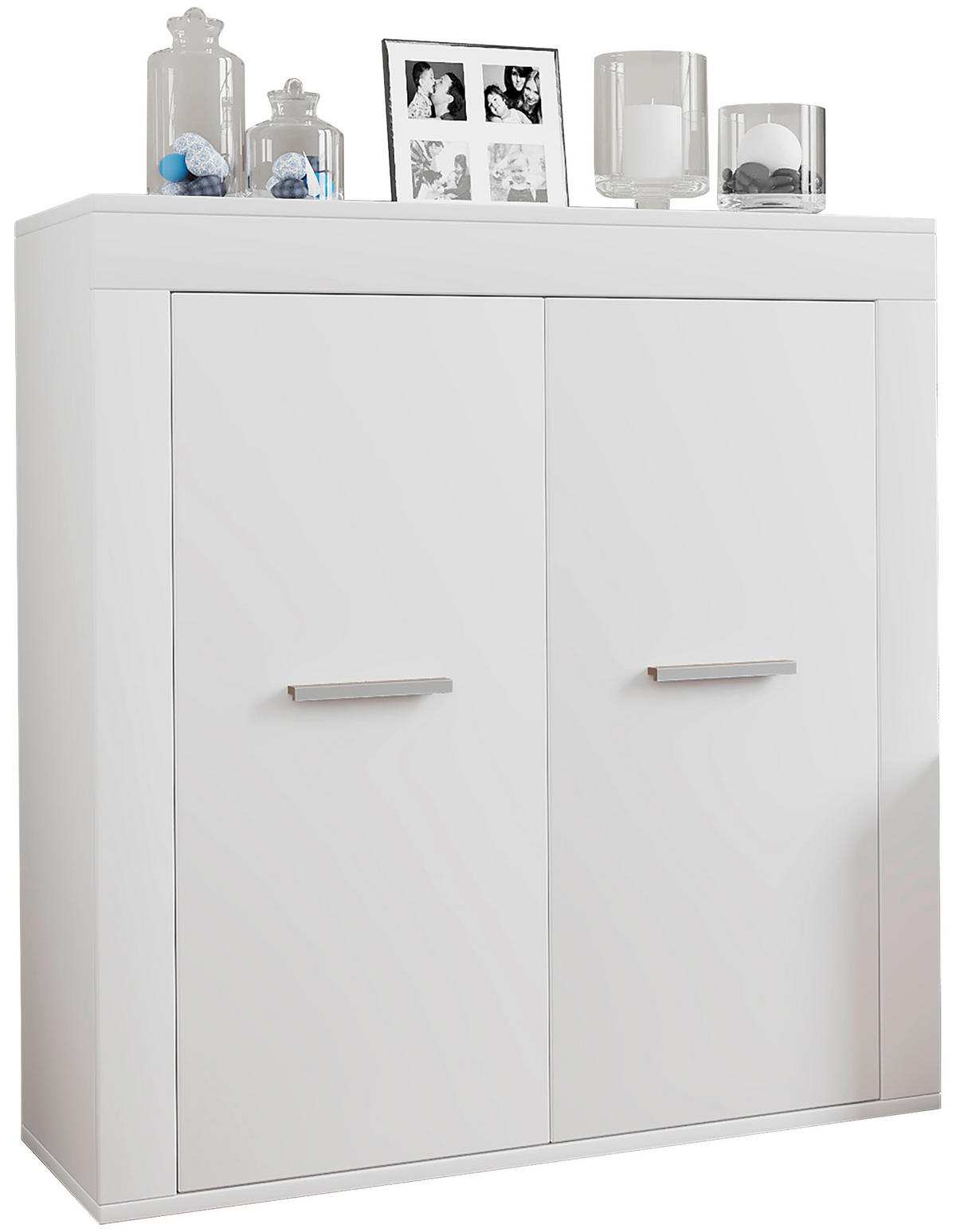 KOMMODE 80/89/35 cm  in Weiss  - Weiss/Silberfarben, Design, Holzwerkstoff/Kunststoff (80/89/35cm) - MID.YOU