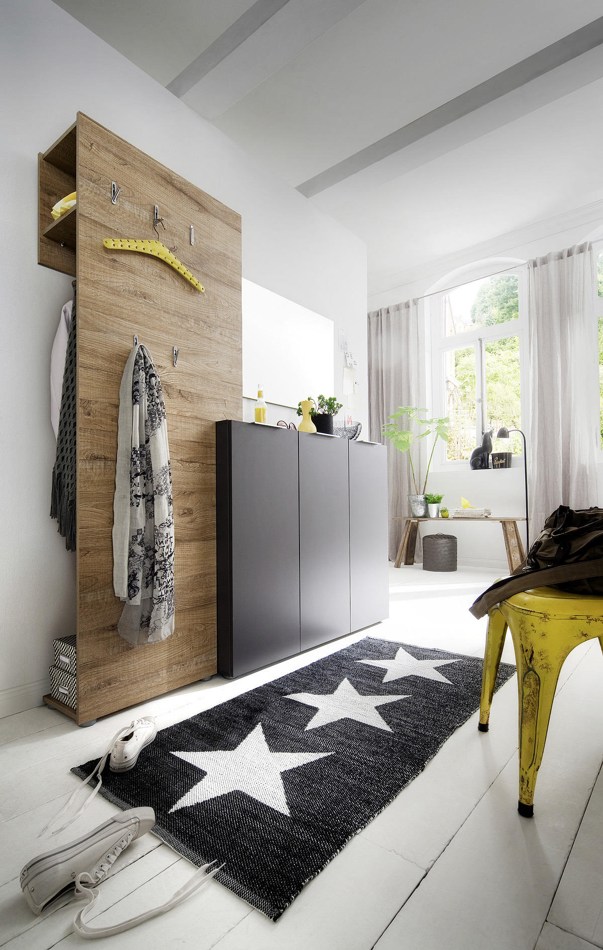 GARDEROBE Anthrazit, Eichefarben - Eichefarben/Anthrazit, Design (175/190/39cm) - Carryhome