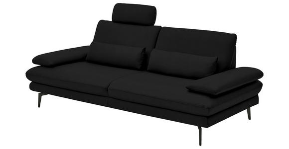 3-SITZER-SOFA in Leder Schwarz - Schwarz, Design, Leder/Metall (222/86/104cm) - Dieter Knoll