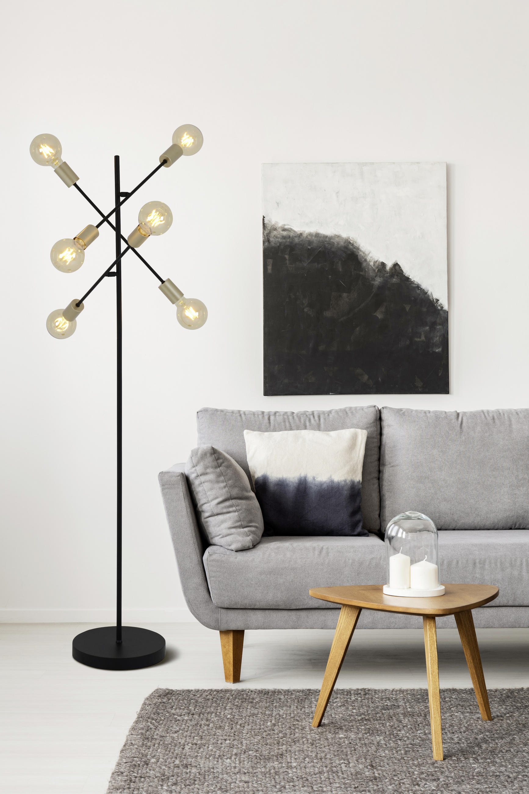 STEHLEUCHTE 49/150 cm    - Goldfarben/Schwarz, Design, Kunststoff/Metall (49/150cm) - Näve