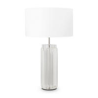 TISCHLEUCHTE Modern 32/52 cm  - Chromfarben/Weiß, Trend, Glas/Textil (32/52cm) - MAYTONI