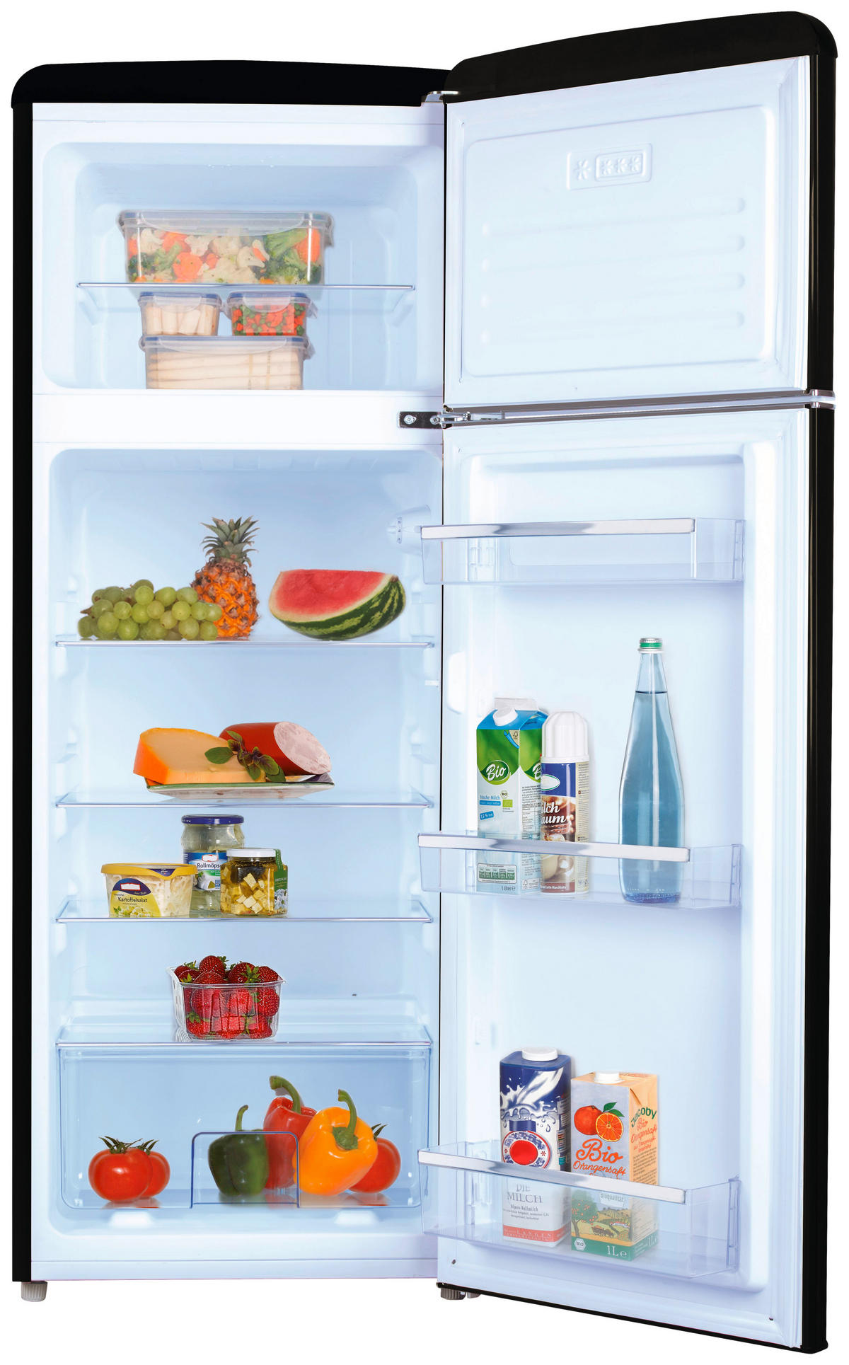 KÜHL-GEFRIER-KOMBINATION 55/144/61,5 cm KGC15634S  - Schwarz, Basics, Metall (55/144/61,5cm) - Amica