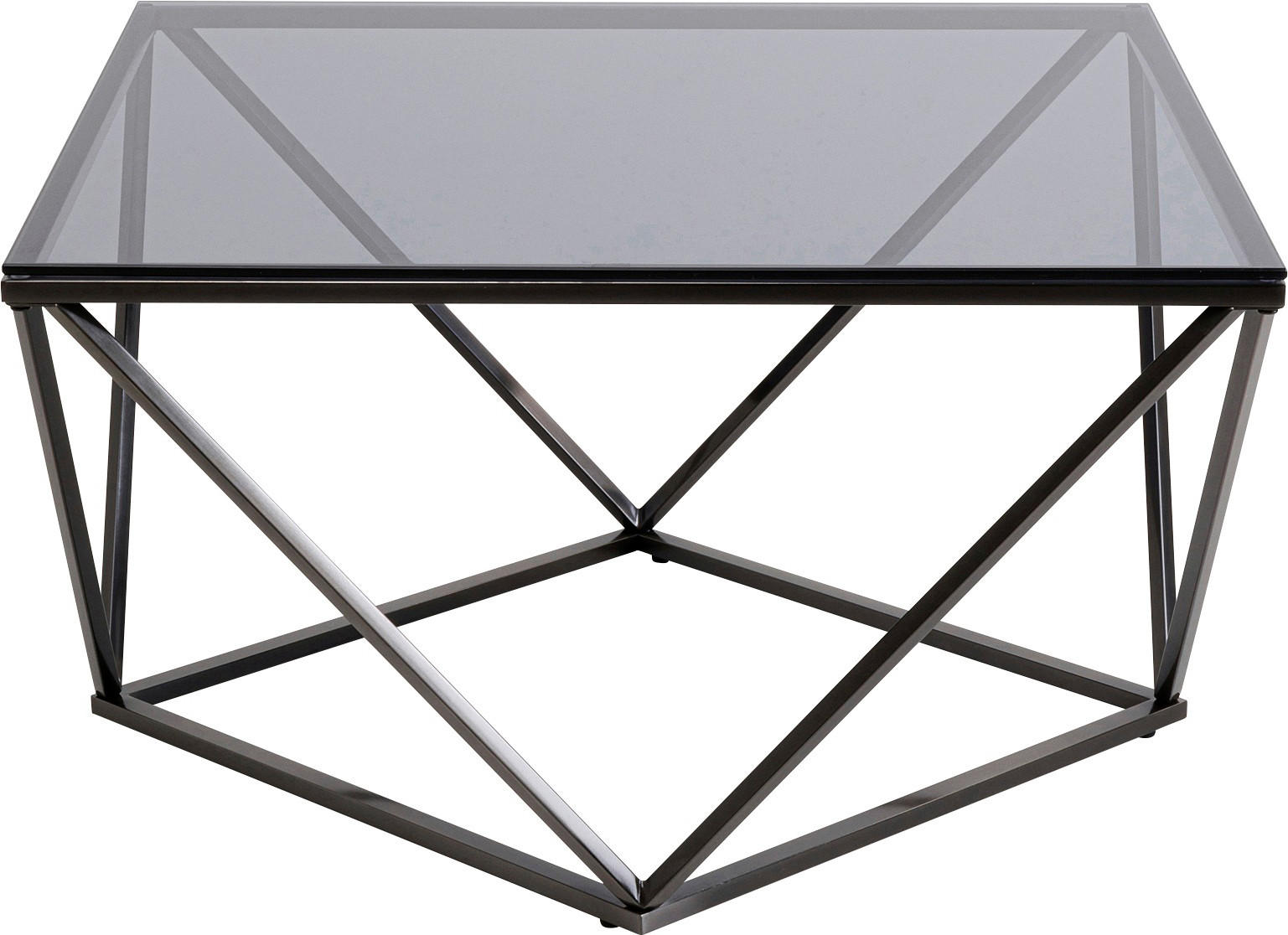 COUCHTISCH ESG 80/80/45 cm quadratisch Schwarz - Schwarz, Basics, Glas/Metall (80/80/45cm) - Kare-Design