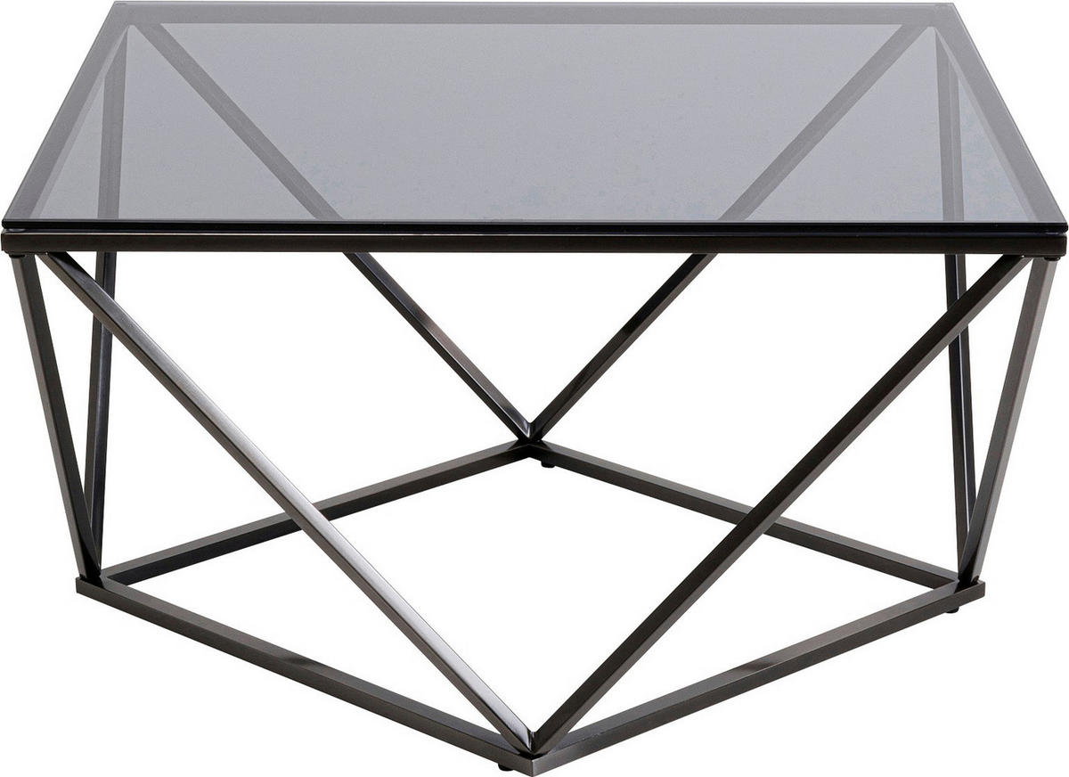 COUCHTISCH ESG 80/80/45 cm quadratisch Schwarz  - Schwarz, Basics, Glas/Metall (80/80/45cm) - Kare-Design
