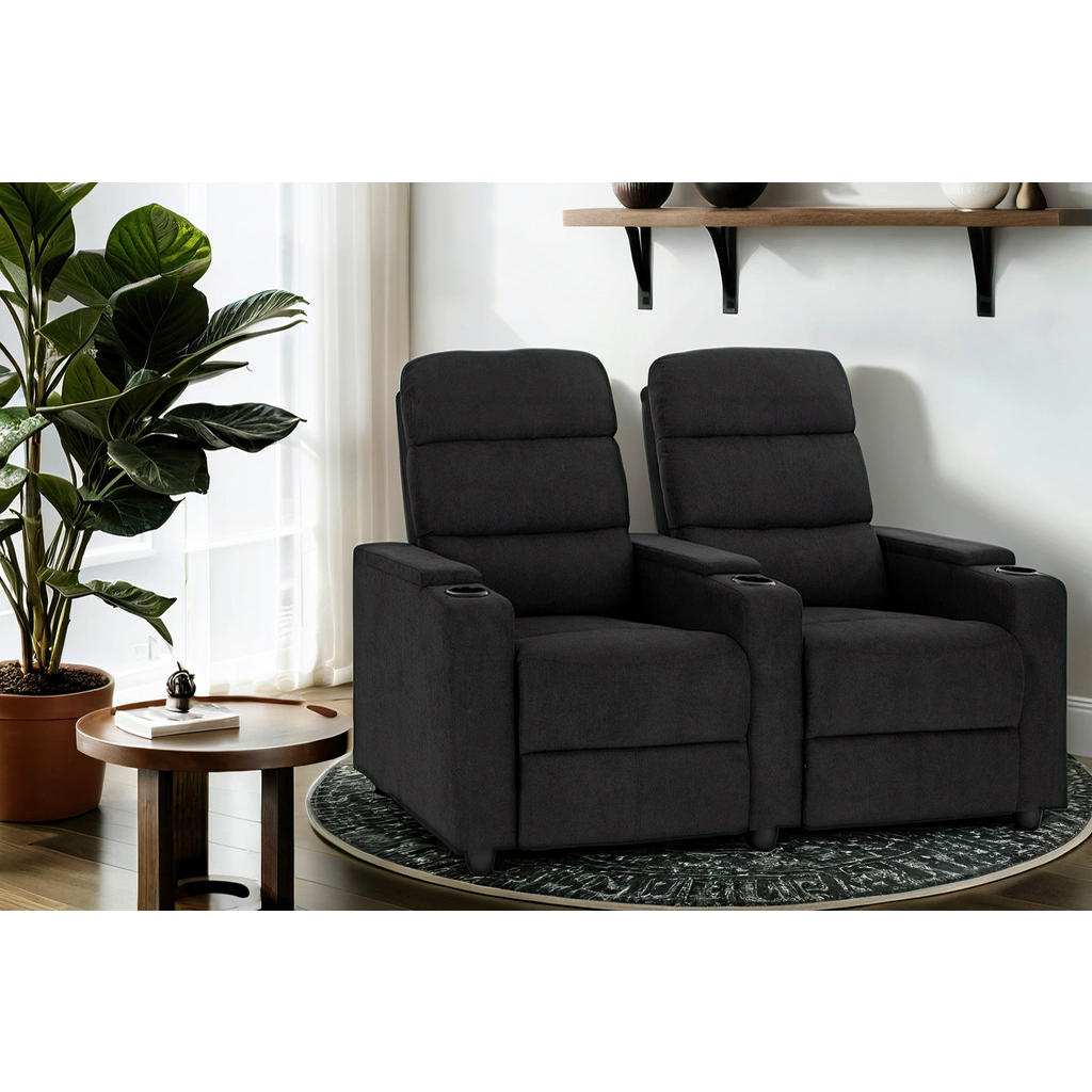 Thumbnail - Mid.you Heimkino-Sofa, Anthrazit, Kunststoff, Textil, 2-Sitzer, Füllung: Schaumstoff, 164x107x90 cm, Wohnzimmer, Sofas &...