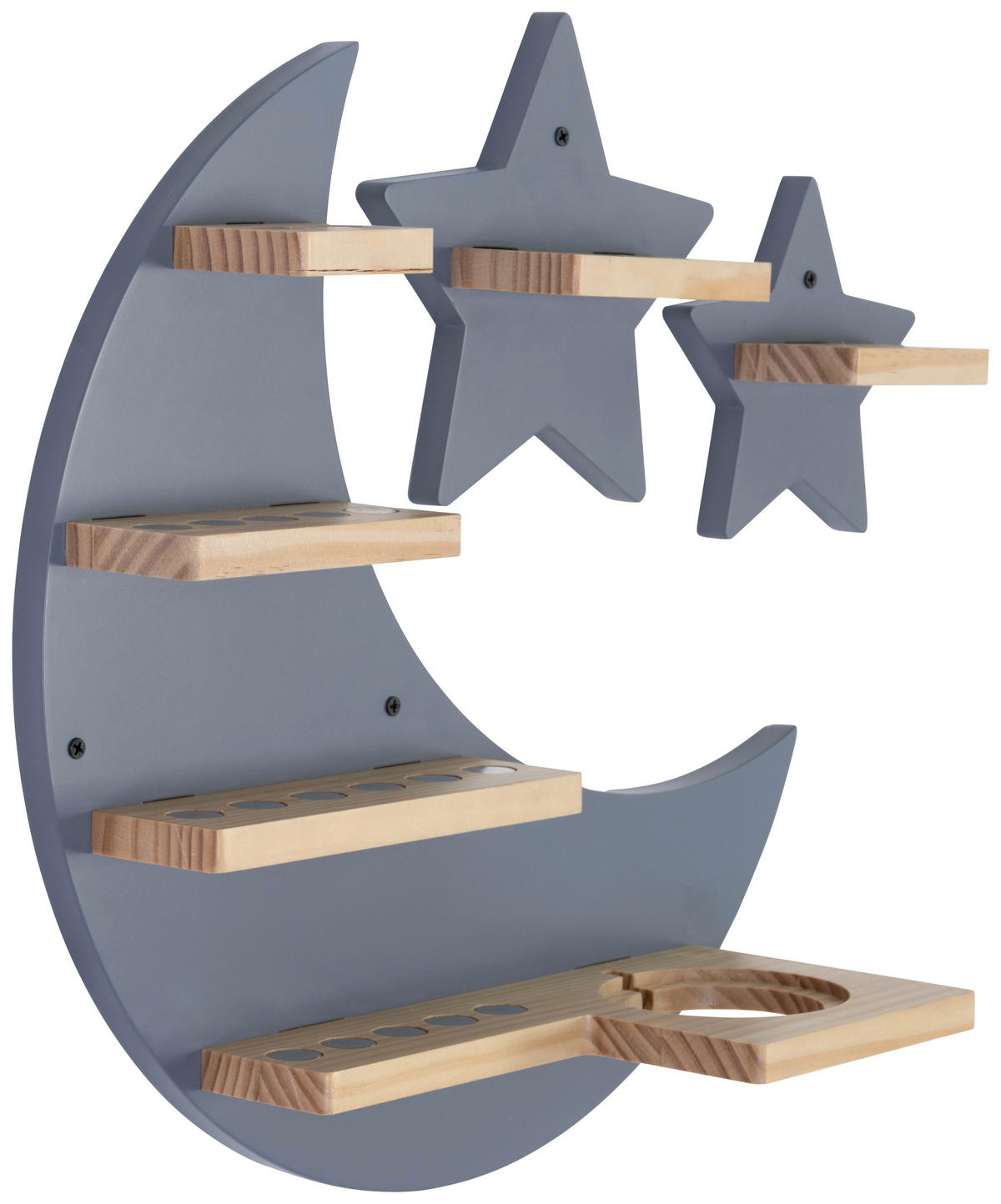 WANDREGAL Kiefer vollmassiv Grau, Naturfarben  - Naturfarben/Grau, MODERN, Holz/Holzwerkstoff - Ben'n'jen