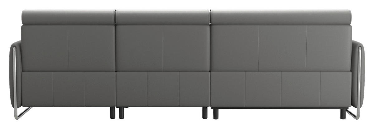 WOHNLANDSCHAFT Grau Echtleder  - Schwarz/Grau, Design, Leder/Metall (184/284cm) - Stressless